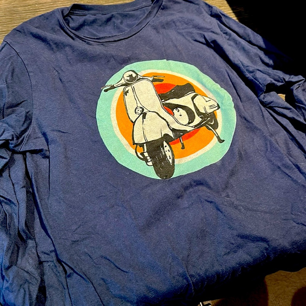 Retro Vespa long sleeve t shirt.